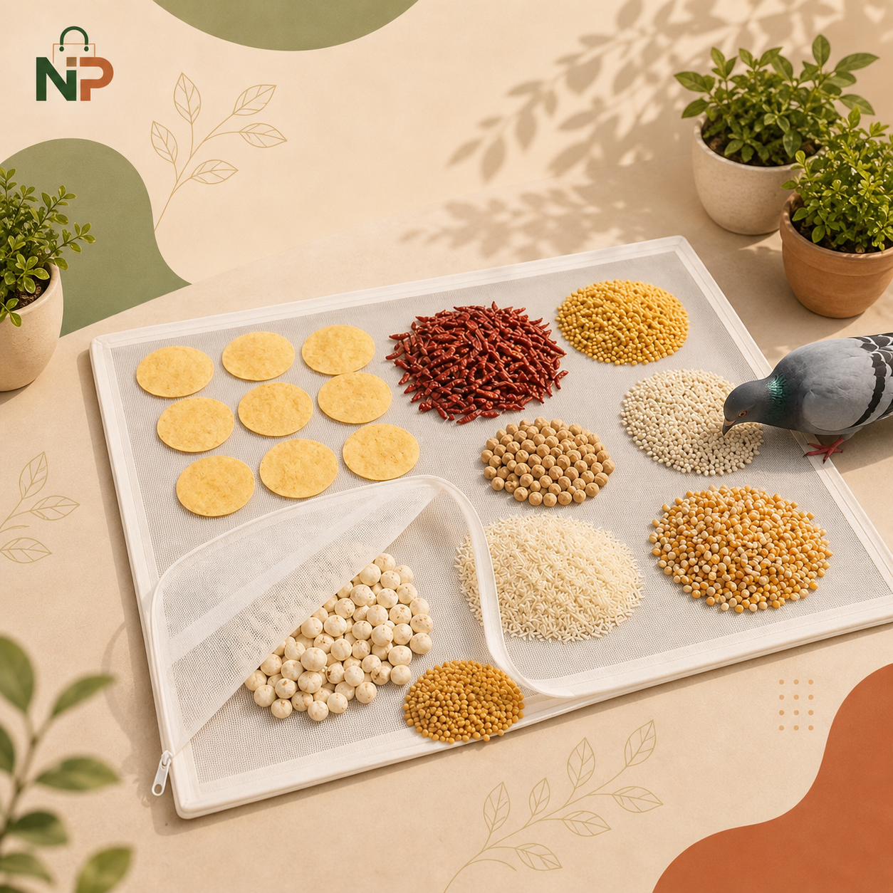 Papad Drying Cloth with Net & Zip